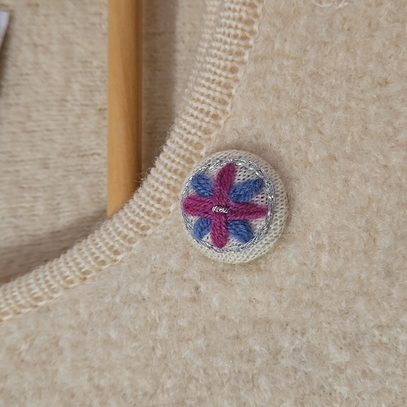 Retro 80's/90's Brocade Embroidered Cream Wool Jacket - Picture 6 of 15